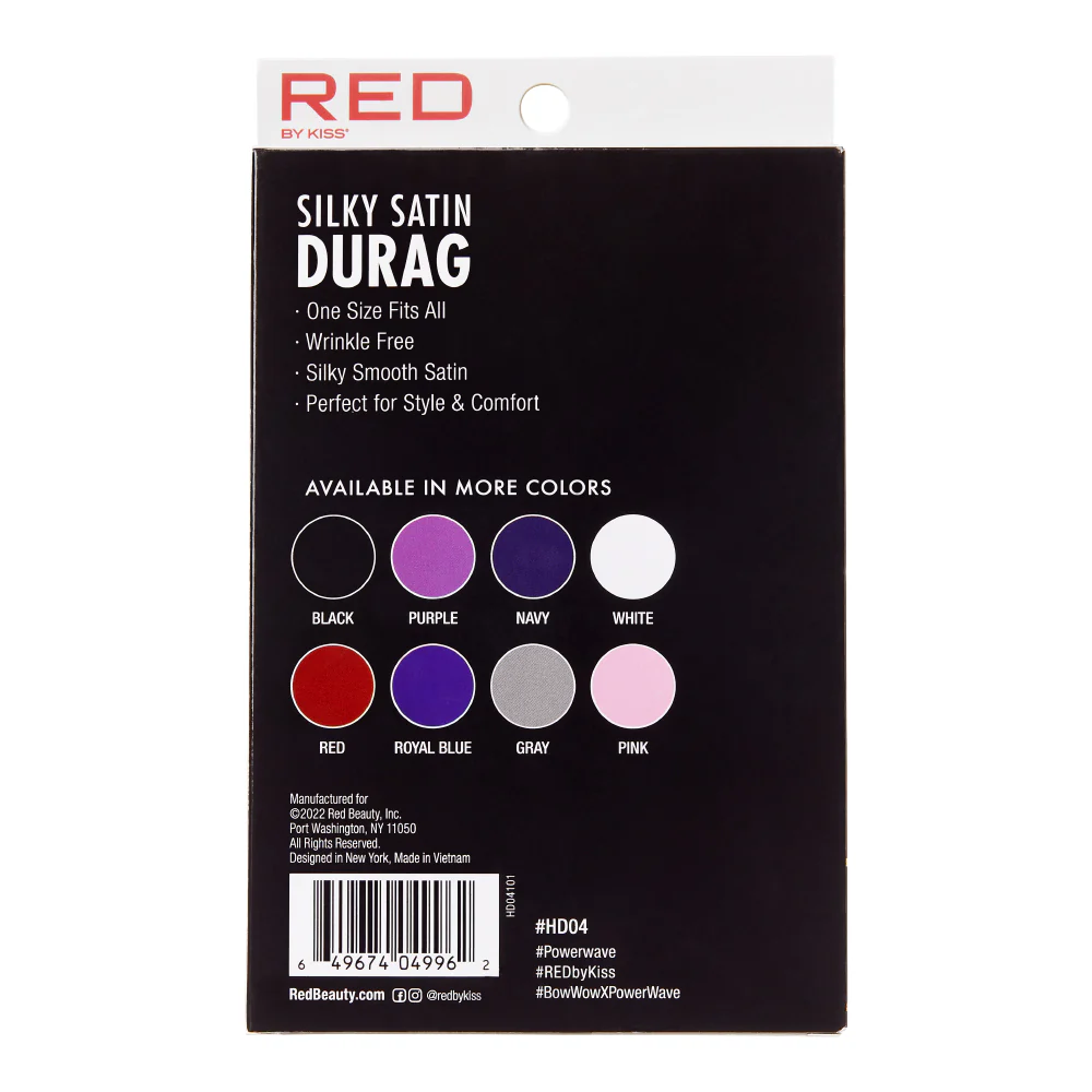 RED by KISS Silky Satin Premium Smooth Silky Durag for Men & Women 360 Waves Headwraps - Image 28