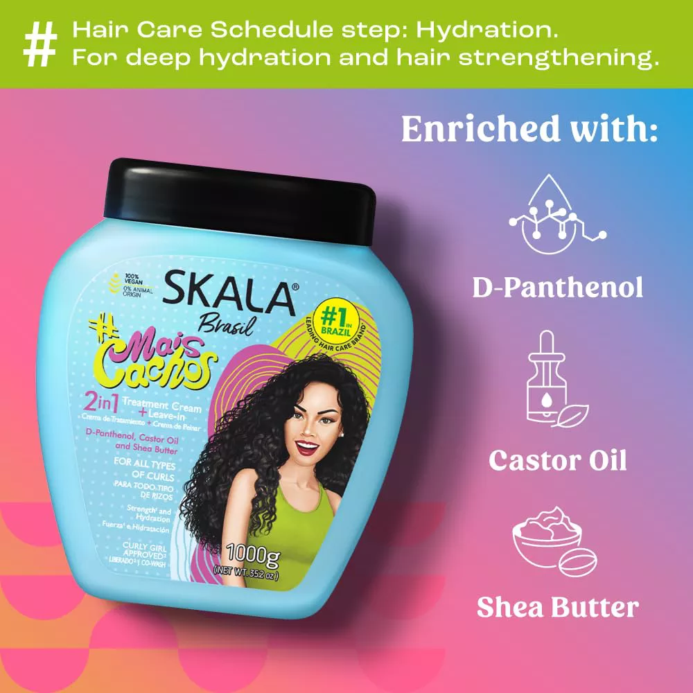 SKALA #MaisCachos 2-in-1 Curl Treatment Cream – Deep Hydration & Curl Definition (35.3oz) - Image 23