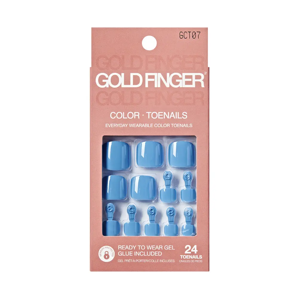 Gold Finger Solid Color Glue-On Fake Toenails - Press On Gel Toe Nails with Adhesive - Image 21