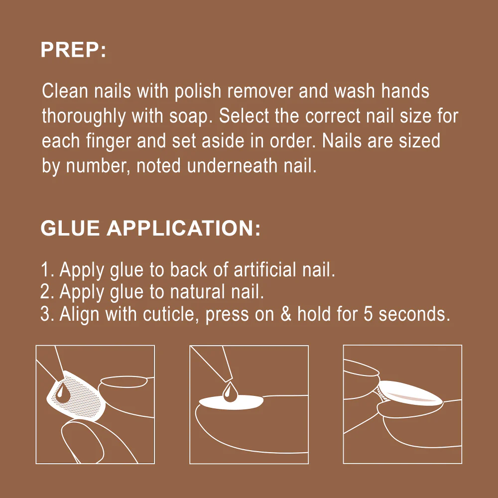 Gold Finger Solid Color Press On Nails Kit – Long Lasting Glue-On Fake Nails Set - Image 26
