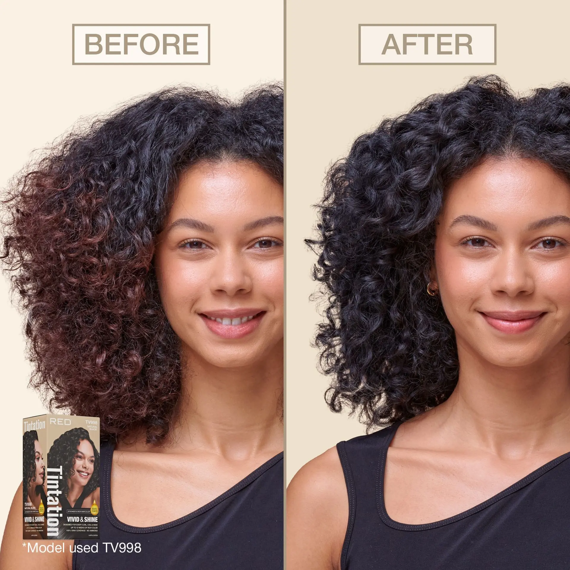RED by KISS Tintation Vivid & Shine Permanent Hair Dye – Ammonia-Free, Curl-Safe, Long-Lasting Color - Image 8