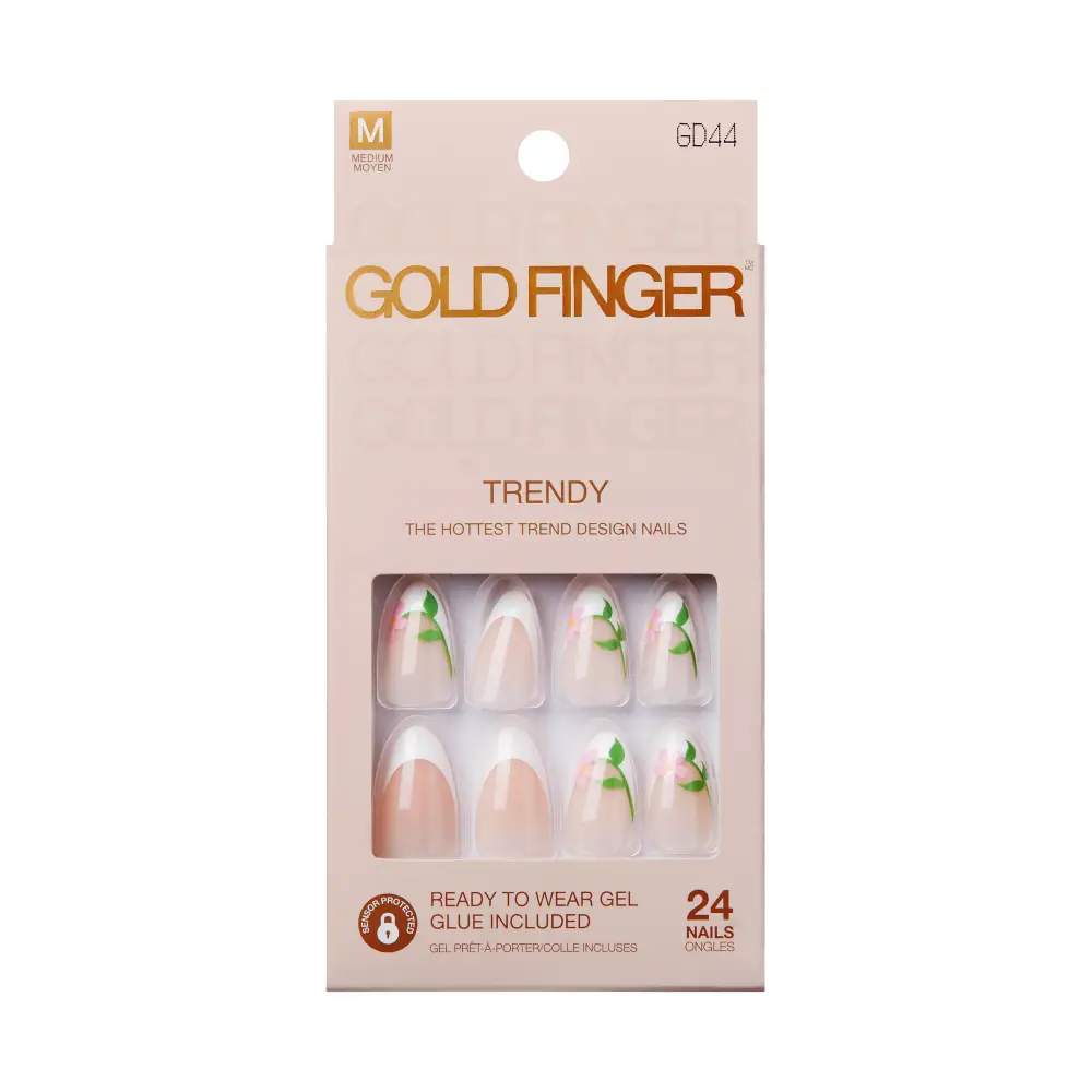 Gold Finger Trendy Press On Nails Kit with 24pcs Fashionable Fake Nails - Image 12