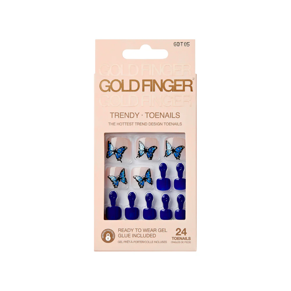 Gold Finger Trendy Toenails - B Flies