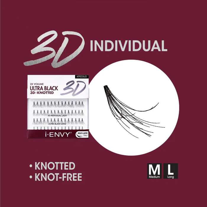 I-ENVY Ultra Black 3D Knotted Individual Lash (70pcs) - Image 7