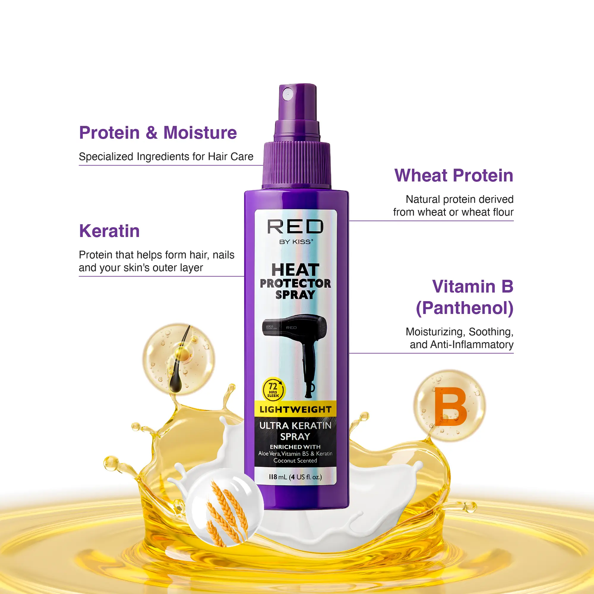 RED by KISS Ultra Keratin Heat Protector Spray - Image 2
