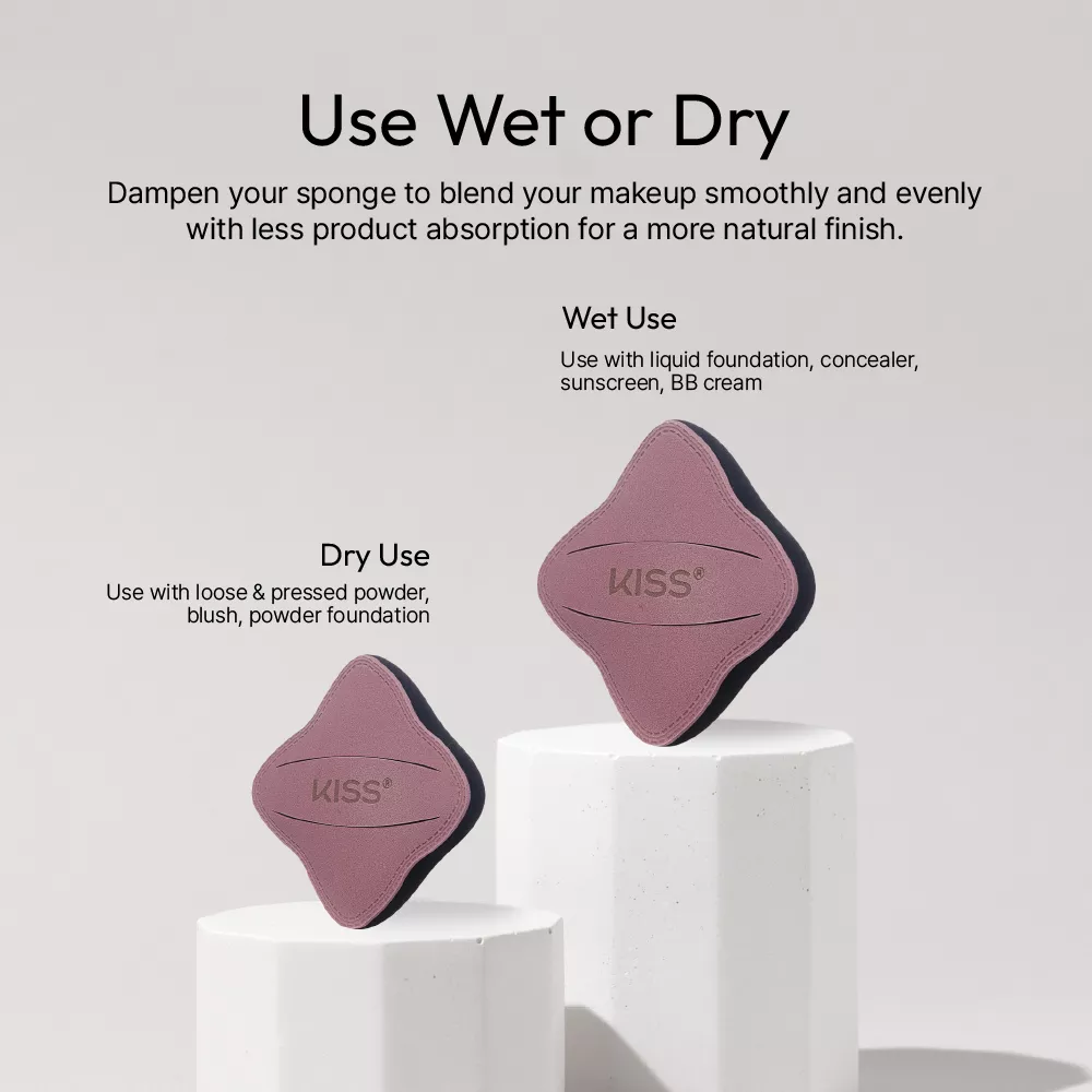 Kiss New York Velvet Cloud Latex Free Wet or Dry Reusable Makeup Sponge Puff For Liquids & Powders - Image 3