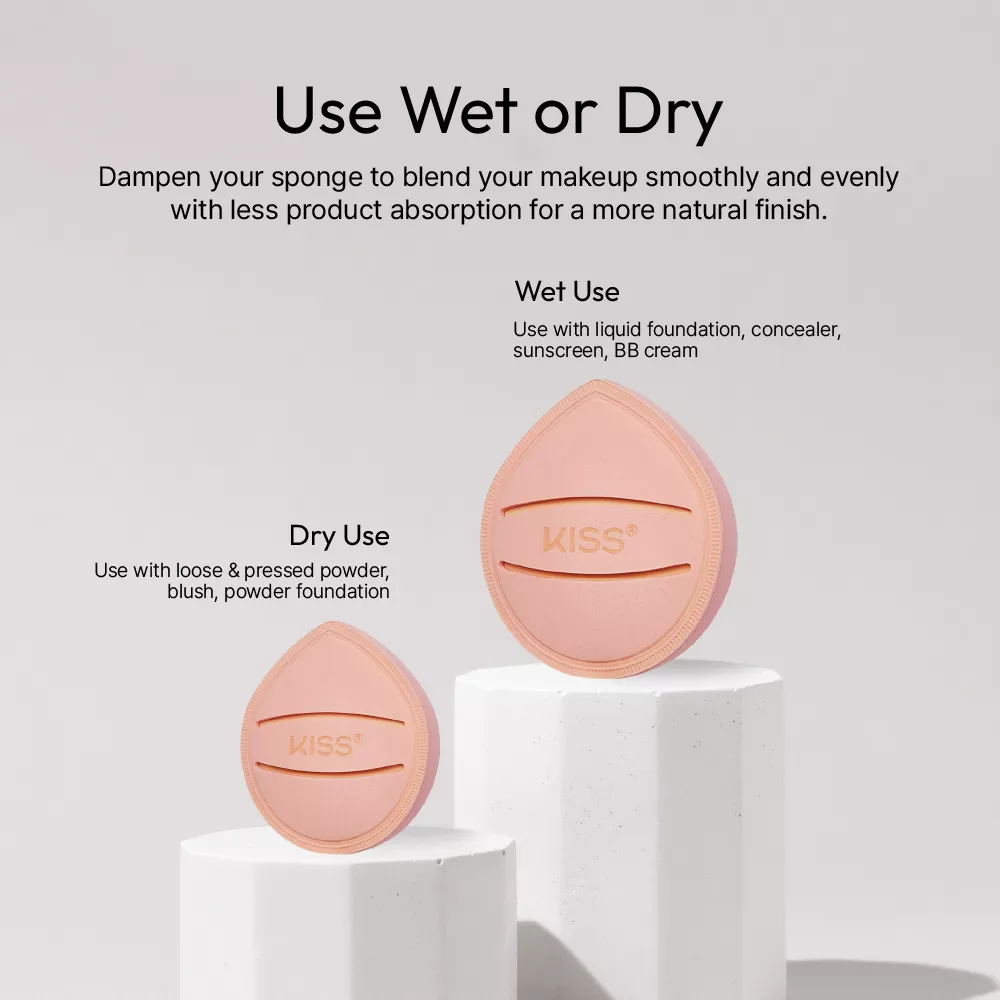 Kiss New York Velvet Cloud Latex Free Wet or Dry Reusable Makeup Sponge Puff For Liquids & Powders - Image 9