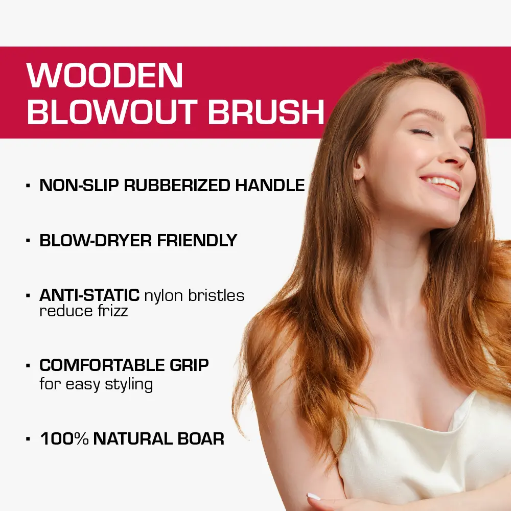 RED by KISS Wooden Round Blowout Brush - Image 9