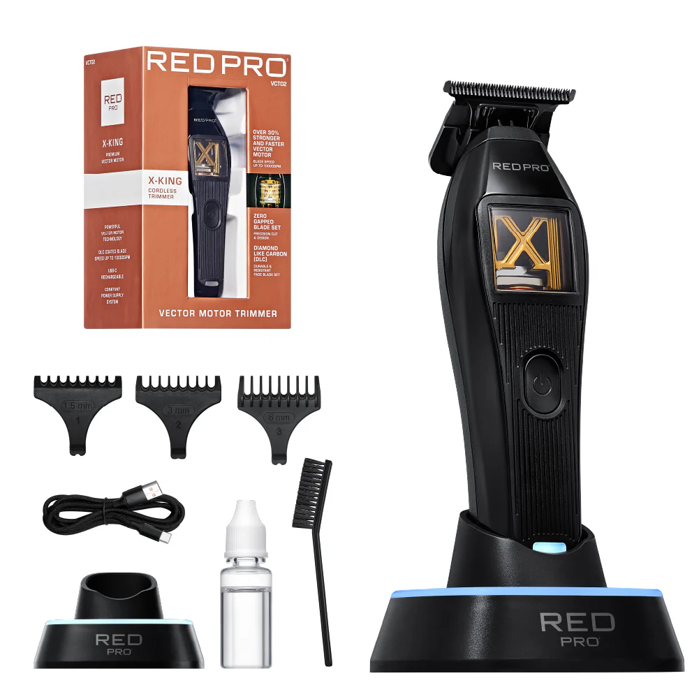 Red PRO X-King Vector Motor Cordless Trimmer - Image 14